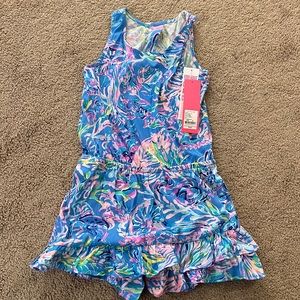 NWT Lilly Pulitzer Girls Venecia Romper (Medium 6/7)